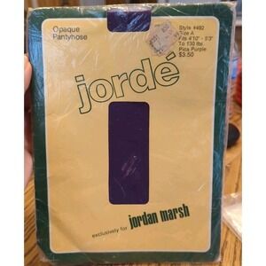 New Vintage Jorde Size A Pica Purple Opaque Pantyhose Fits 4'10-5'3 & Up To 130